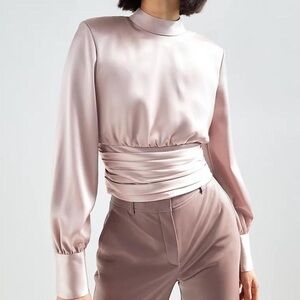 Aritzia Babaton Rosalia Shirt Mauvedust Utility Button Down Small